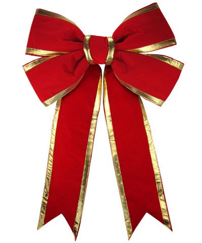 96 X 120 Red & Gold Bow