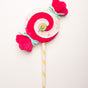 17" Pink Swirl Lollipop Pick Set Of 2