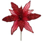 10" Red Poinsettia Cluster Set Of 6