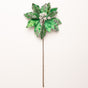 18" Emerald & Silver Poinsettia Set Of 6