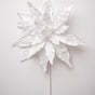 18" Arctic White Poinsettia Stem Set Of 2