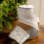 4" X 5YD Silver Ribbon With Beaded Trim