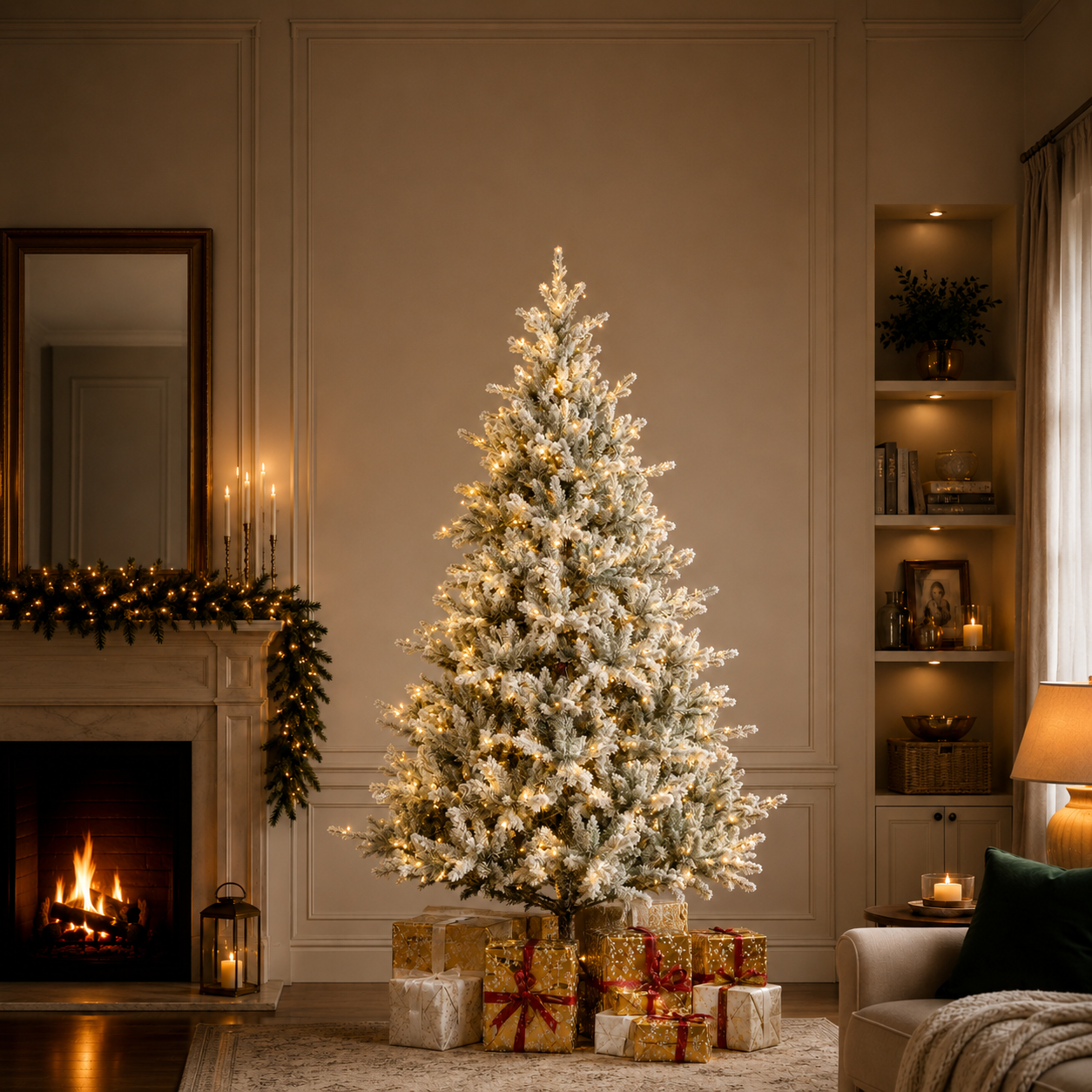 Snowy Allison Pine Pre-Lit Warm White & Multi Color LED Lights
