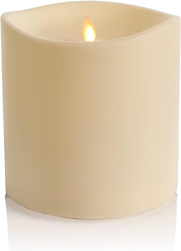 Flameless Wax Candle 3W by 8H Ivory Pillar - Remote Ready 