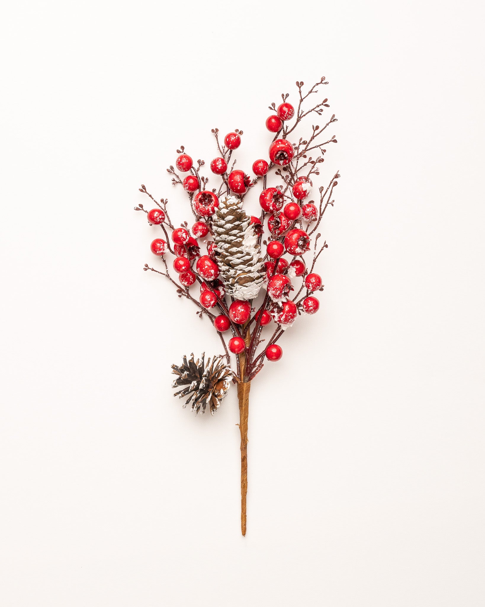 Set of 24: Red Holly Berry Stems with 35 Lifelike Berries