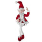 30" Red, Silver, & White Bendable Fabric Elf