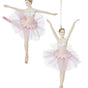 7.5" Ballerina Ornament Set Of 2