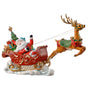 16" Santa Flying High With Reindeer
