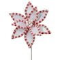 22" White & Red Candy Poinsettia Set Of 6