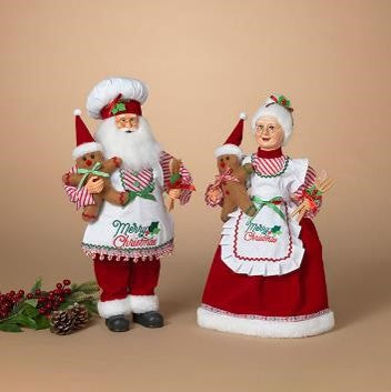 Pastel Mr and Mrs Claus Gingerbread Ornament offers Set