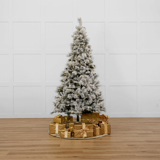 Fluffy Snow Fir Tree Pre-Lit Warm White LED Lights