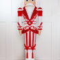 6 FT Red & White Stripe King Nutcracker With Music and Warm White  LED Lights