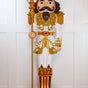 6 FT White & Gold King Nutcracker with Music & Warm White LED Lights