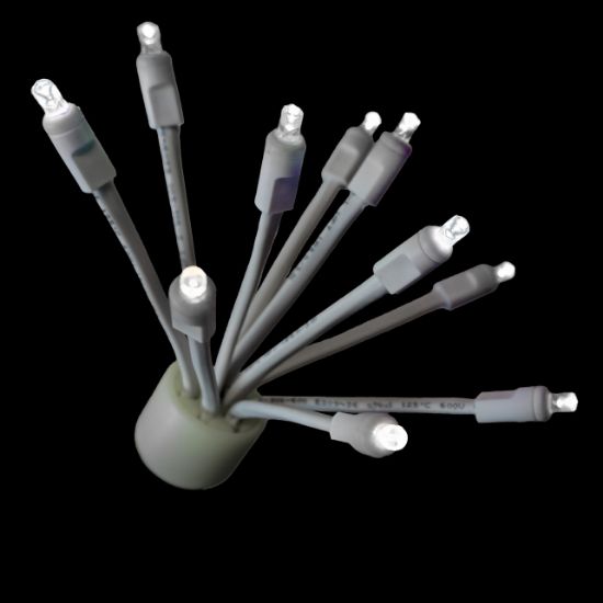 C9 RGBWW con brillo y base blanca, 10 luces LED, base E17, juego de 5