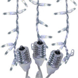 15 LED Pure White Icicle Drop Lights With White Wire