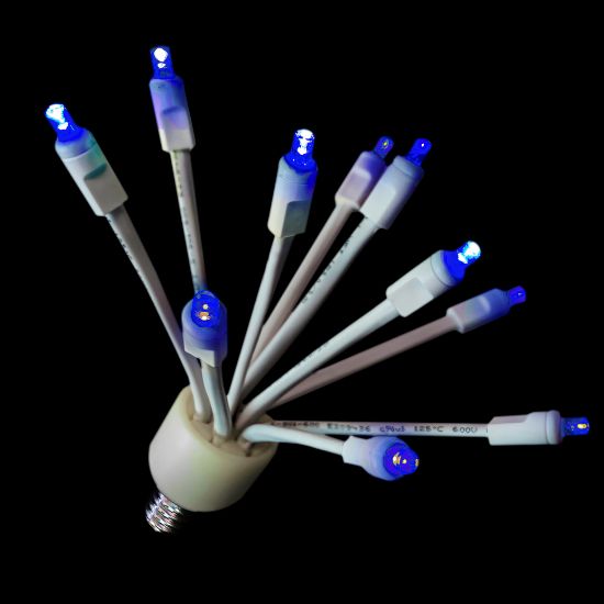 C9 RGBWW con brillo y base blanca, 10 luces LED, base E17, juego de 5