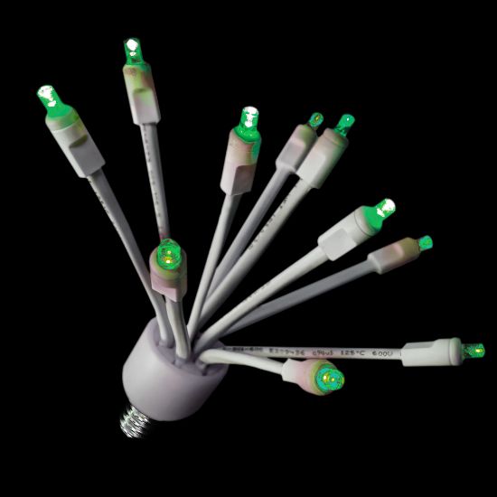 C9 RGBWW con brillo y base blanca, 10 luces LED, base E17, juego de 5