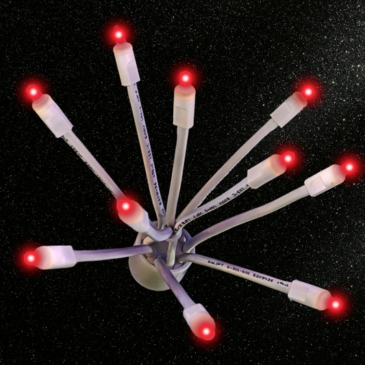 C9 RGBWW Glitzer With White Base 10 LED Lights E17 Base Set Of 5
