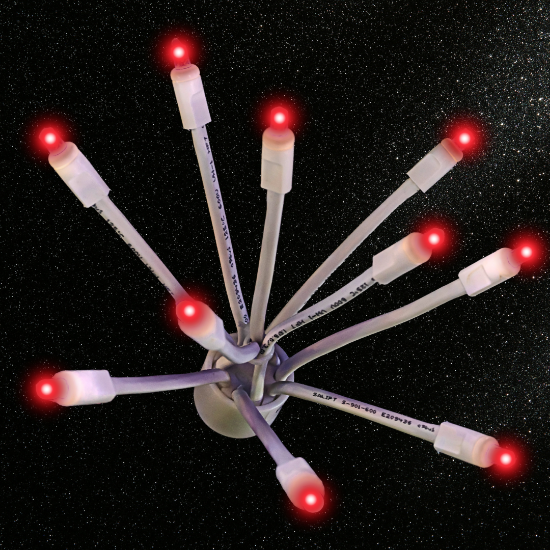 C9 RGBWW con brillo y base blanca, 10 luces LED, base E17, juego de 5