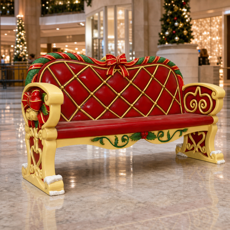 7 FT X 4 FT Santa Bench With Bow