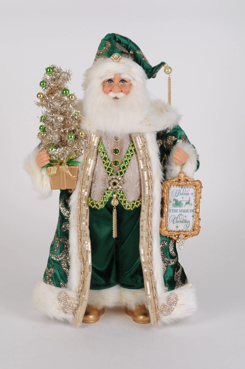 Karen Didion Originals 19" Jade Elegance Santa
