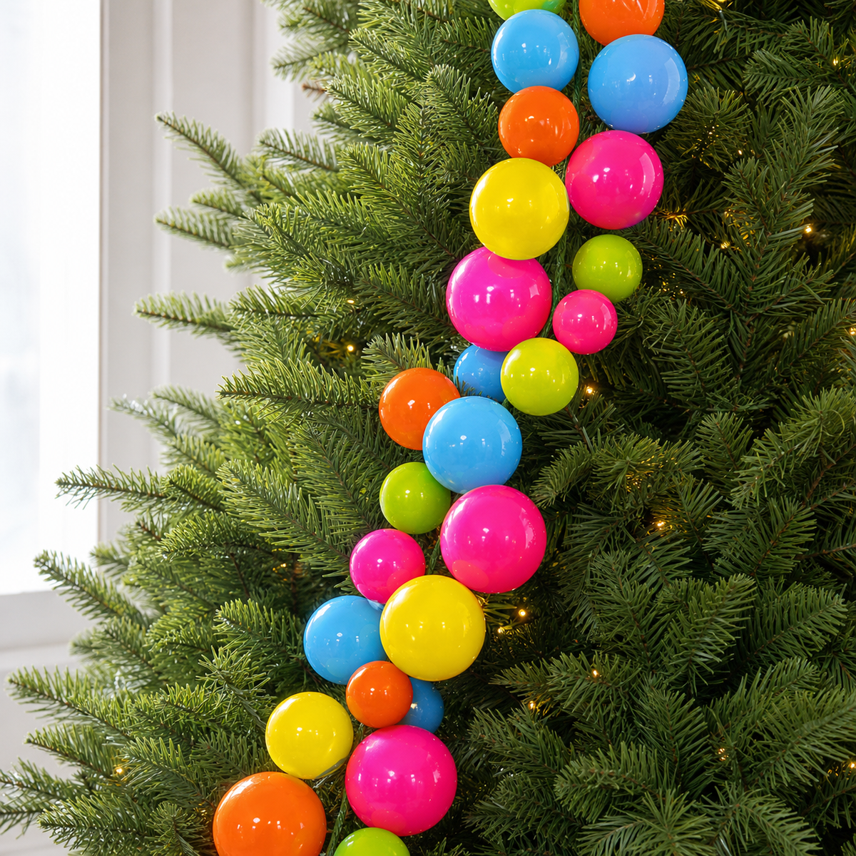 6 FT Neon Bright Ball Garland