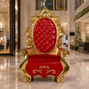 Trono de Papá Noel rojo y dorado de 6 FT