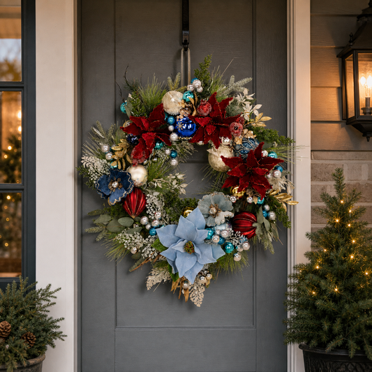 Mark Roberts 32" Blue, Red & White Wreath