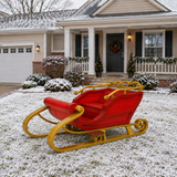6 FT X 4 FT Red & Gold Santa Sleigh
