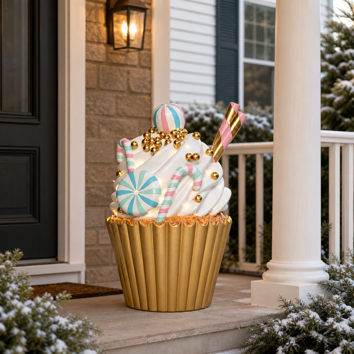 3.3 FT Pink & Blue LED Candy Sprinkled Cupcake Battery Operated