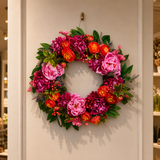 Corona floral mixta rosa de 24"