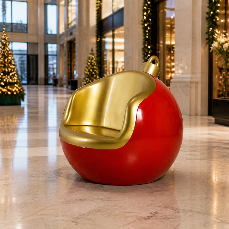 3 FT Red Gold Christmas Ball Seat