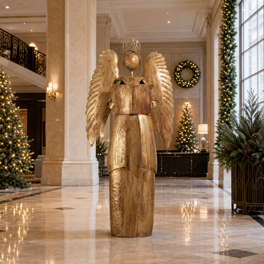 4.5 FT Antiqued Gold Angel