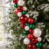 4 FT Red, White, & Green Ball Garland