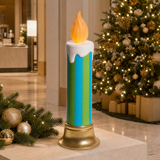 29" Blue & Green Candle Battery Operated