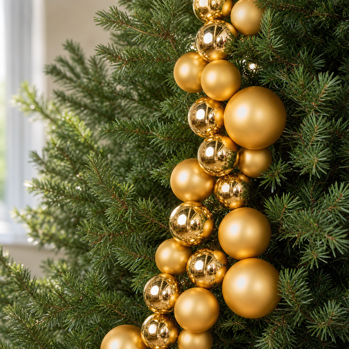 4 FT Gold Shiny & Matte Ball Garland