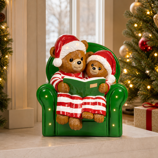3 FT Lighted Bear & Family On Sofa Battery Operated