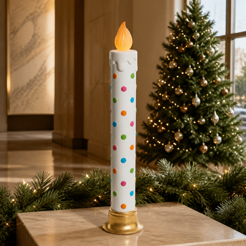 3 FT Multi Polka Dot Candle Battery Operated
