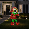 6 FT X 4 FT Red & Green Elf Girl LED Photo Op