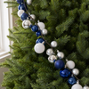 6 FT Blue, Silver & White Ball Garland Shatterproof