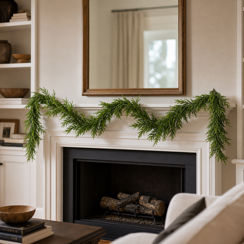 9 FT Norfolk Garland Unlit
