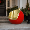 Asiento de bolas de Navidad rojo dorado de 3 pies