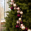 6 FT Champagne & Burgundy Ball Garland Shatterproof
