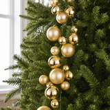 4 FT Light Gold Matte & Shiny Ball Garland