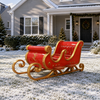 10 FT x 5 FT Red & Gold Santa Sleigh