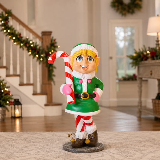 3 FT Elf Girl With Candy Cane