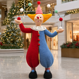 3 FT Juggling Blue & Red Clown With Striped Hat