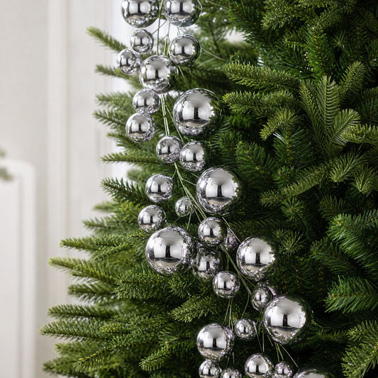 4 FT Silver Shiny Ball Garland