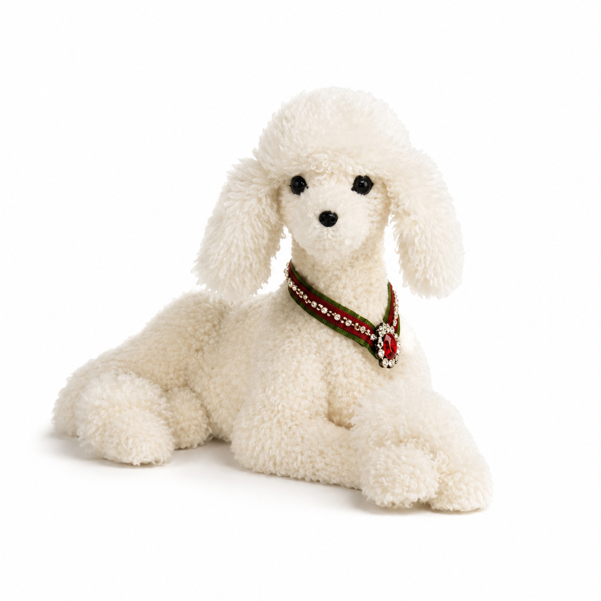 13" White Poodle with Collar
