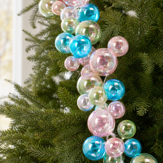 4 FT Bright Iridescent Ball Garland